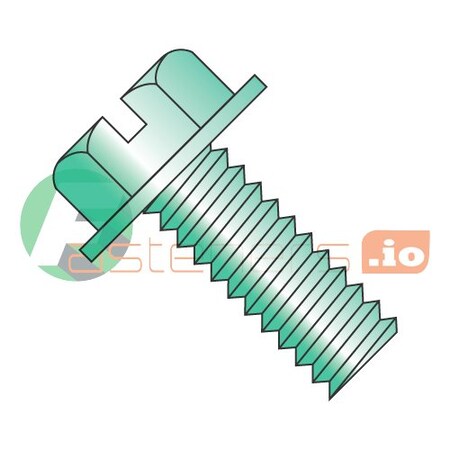 10-32 x 1/2" Machine Screws/Slotted/Hex Washer Head/Steel/Zinc Green (Carton: 6,000 pcs)